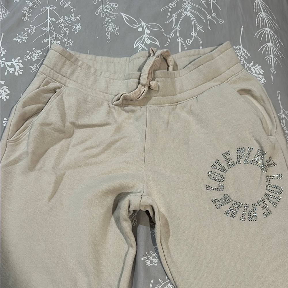PINK Victoria's Secret Tan Sweatpants with Elastic Waistband
